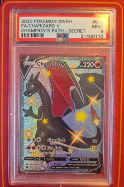 CHARIZARD V 079/073, PSA 9 MINT, 2020 POKEMON CARD GAME, CHAMPIONS PATH - Image 1