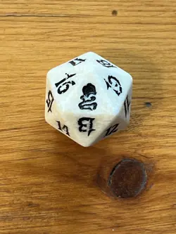 MTG - Magic the Gathering - 2001 Odyssey - Spindown D20 Dice Die - White - Image 1