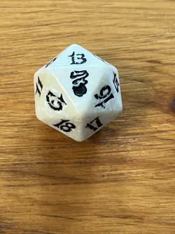 MTG - Magic the Gathering - 2001 Odyssey - Spindown D20 Dice Die - White - Image 2