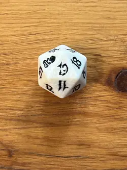 MTG - Magic the Gathering - 2001 Odyssey - Spindown D20 Dice Die - White - Image 3