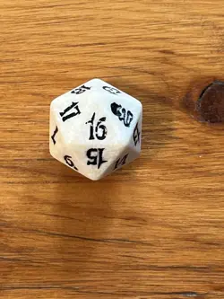 MTG - Magic the Gathering - 2001 Odyssey - Spindown D20 Dice Die - White - Image 4