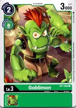 Goblimon BT1-064 Black Common Rookie (Lv3) Digimon CCG Card - Image 1