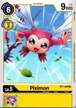 Piximon BT1-059 Black Common Ultimate Digimon CCG Card - Image 1