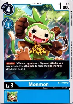 Monmon BT1-031 Black Common Rookie Digimon CCG Card - Image 1