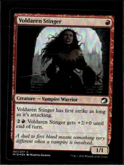 MTG Voldaren Stinger 167/277 Innistrad: Midnight Hunt Holo Lot 2 LP - Image 1