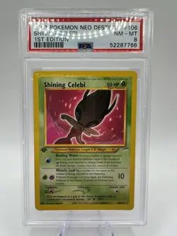 2002 POKEMON NEO DESTINY 1ST EDITION #106 SHINING CELEBI PSA 8 - Image 1
