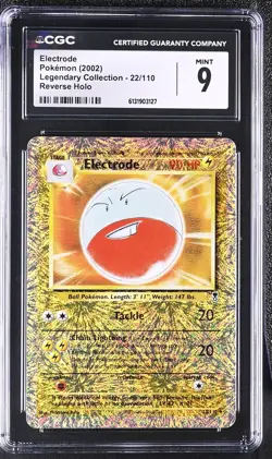 CGC 9 MINT Electrode 22/110 Legendary (collection) Reverse Holo Pokemon Card - Image 1