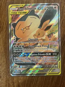 Pokemon Eevee & Snorlax GX SM169 Promo English LP/NM READ DESCRIPTION - Image 1