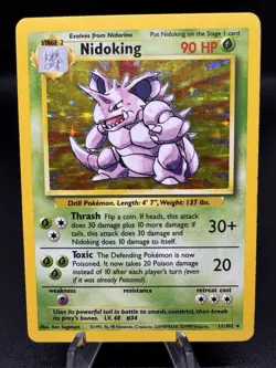 Pokemon TCG Nidoking Base Set 11/102 Holo Unlimited Rare Card HP - Image 1