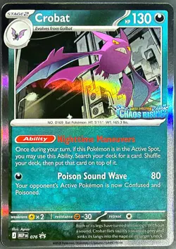 Pokemon TCG - Chaos Rising Promo Stamped - Crobat 076 Promo NM - Image 5