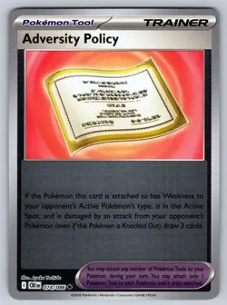 Adversity Policy 074/086 Uncommon ME04: Chaos Rising Pokemon Reverse Holo NM - Image 1