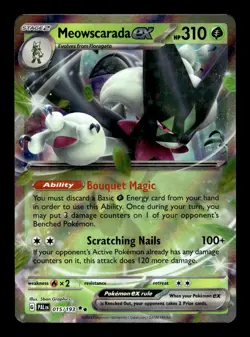 Meowscarada ex 015/193 SV02: Paldea Evolved Holofoil Double Rare Pokemon TCG - Image 1