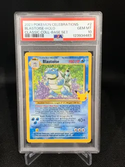 Pokemon 2021 Blastoise 2/102 Celebrations Classic Collection GEM MINT PSA 10 - Image 1