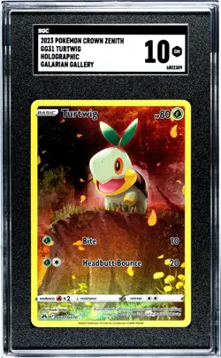 2023 Pokemon Sword & Shield Crown Zenith Galarian Gallery Turtwig #GG31 SGC 10 - Image 1