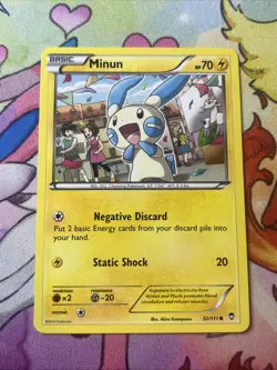 Pokemon TCG - Minun 32/111 - 2013 XY Furious Fists Common - LP - Image 1