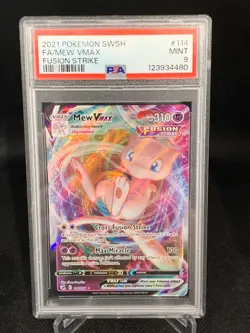 MEW VMAX 114/264 PSA 9 FUSION STRIKE FULL ART POKEMON CARD ENGLISH - Image 1