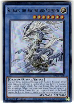 Yugioh! - Sauravis, The Ancient And Ascended RA02-EN019 - Ultra Rare - NM - Image 1