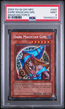 Yugioh 2003 Dark Magician Girl MFC-000 Magician’s Force PSA 9 Mint - Image 1