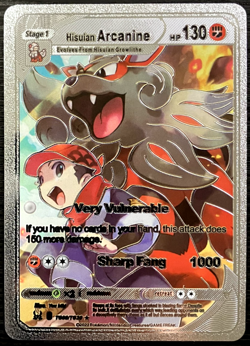 Arcanine Stage 1 Silver Foil Fan Art Vinyl Collector Pokemon Card Costumed - Image 1