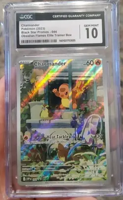Pokemon TCG Gem Mint 10 CGC Charmander 044 Holo Obsidian Flames Promo Card - Image 2