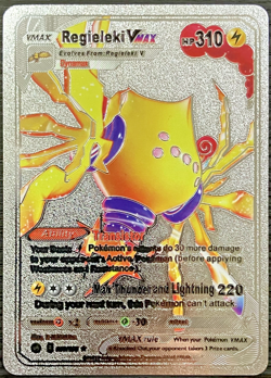 Regieleki Vmax Silver Foil Fan Art Vinyl Collector Pokemon Card Costumed - Image 1
