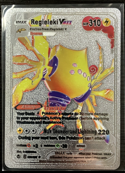 Regieleki Vmax Silver Foil Fan Art Vinyl Collector Pokemon Card Costumed - Image 3