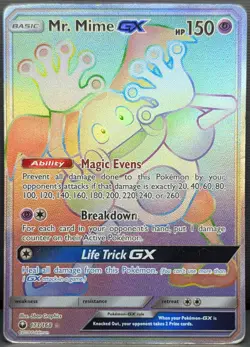 Mr. Mime GX (Secret) 173/168 SM-Celestial Storm Holo Rainbow Rare Pokemon TCG - Image 1