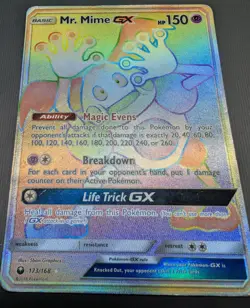 Mr. Mime GX (Secret) 173/168 SM-Celestial Storm Holo Rainbow Rare Pokemon TCG - Image 3