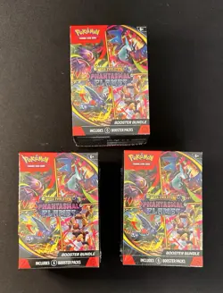 Pokemon TCG Phantasmal Flames 3 Booster Bundle Lot Factory Sealed Fast Ship! - Image 1