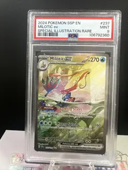 2024 POKEMON SSP EN-SURGING SPARKS SPECIAL ILLUSTRATION RARE MILOTIC EX PSA 9 - Image 1