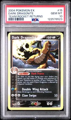 PSA 10 Dark Dragonite 2004 Pokemon Ex Team Rocket Returns #15 - Image 1