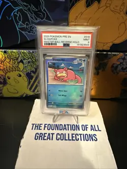 2025 Pokemon PRE EN 018 Slowpoke Master Ball Reverse Holo PSA MINT 9 - Image 1