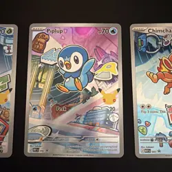 Pokemon First Partner Illustration Set Turtwig 040 Chimchar 041 Piplup 042 - Image 3