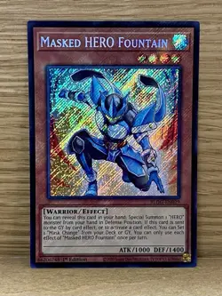 Yugioh! Masked HERO Fountain BLGG-EN029 [Secret Rare] Glorious Gallery NM/M - Image 1