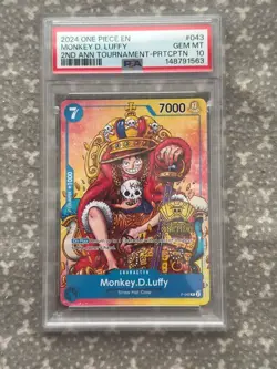Monkey D. Luffy 2024 One Piece 2nd Anniversary Participation Promo P-043 PSA 10 - Image 1