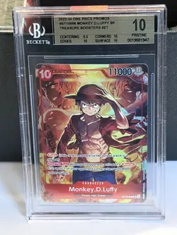 2022-24 One Piece Promos #ST10-006 Monkey D Luffy Treasures Booster Set BGS 10 - Image 1