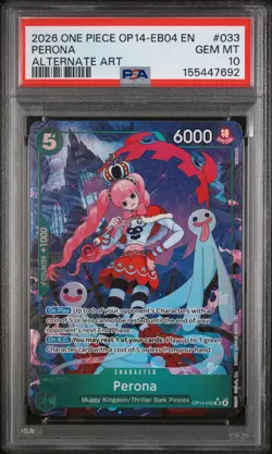 2026 ONE PIECE OP14-EB04-THE AZURE SEA'S SEVEN ALTERNATE ART #033 PERONA PSA 10 - Image 1