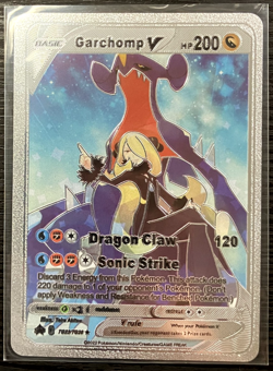 Garchomp V Silver Foil Fan Art Vinyl Collector Pokemon Card Costumed - Image 3