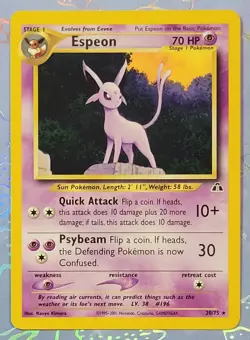 Espeon 20/75 Neo Discovery Rare Pokemon Card NM - Image 1