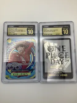 ( 2 Cards) One Piece Day '24 Monkey D Luffy OP07-109 & DON!! Super Rare CGC 10 - Image 1