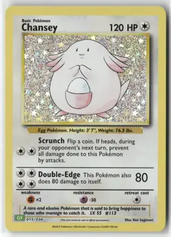 Chansey 015/034 Holo Classic Collection Trading Card Game Classic Pokemon NM - Image 1