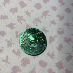 RARE Vintage Pokemon Pokemon card game Gloom Green Plastic Coin Japanese Damaged - Image 1
