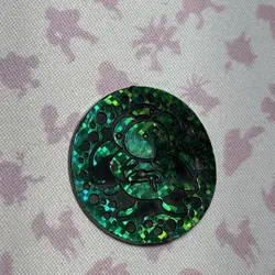 RARE Vintage Pokemon Pokemon card game Gloom Green Plastic Coin Japanese Damaged - Image 4