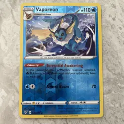 Pokemon Card - Vaporeon - 30/185 - Vivid Voltage - Reverse Holo - 2020 - Image 1