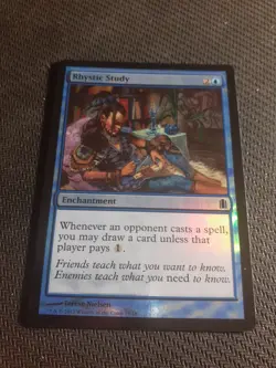 FOIL Rhystic Study Commander's Arsenal MTG Promo - Image 1