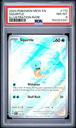 2023 POKEMON MEW EN-151 ILLUSTRATION RARE #170 SQUIRTLE PSA 8 - Image 1