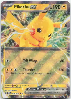 Pikachu ex 028/131 Double Rare Prismatic Evolutions Pokemon Near Mint - Image 1
