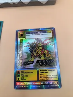 Digimon Digital Monster Card 1st Edition Mega Level SaberLeomon 1999 Bandi - Image 2