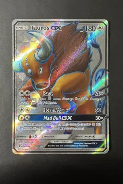SM Base Set #144/149 Tauros GX (Full Art) Ultra Rare,Holo Pokemon - Image 1