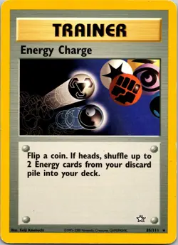 Energy Charge 85/111 - Pokemon TCG Neo Genesis Unlimited Rare Card WOTC MP-HP - Image 1